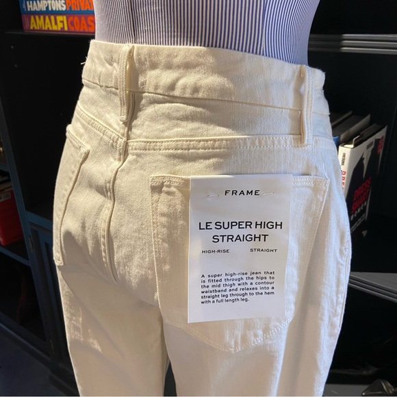 NWT Frame Denim Le Super High Straight White Jeans – Size 30 - Picture 13 of 13